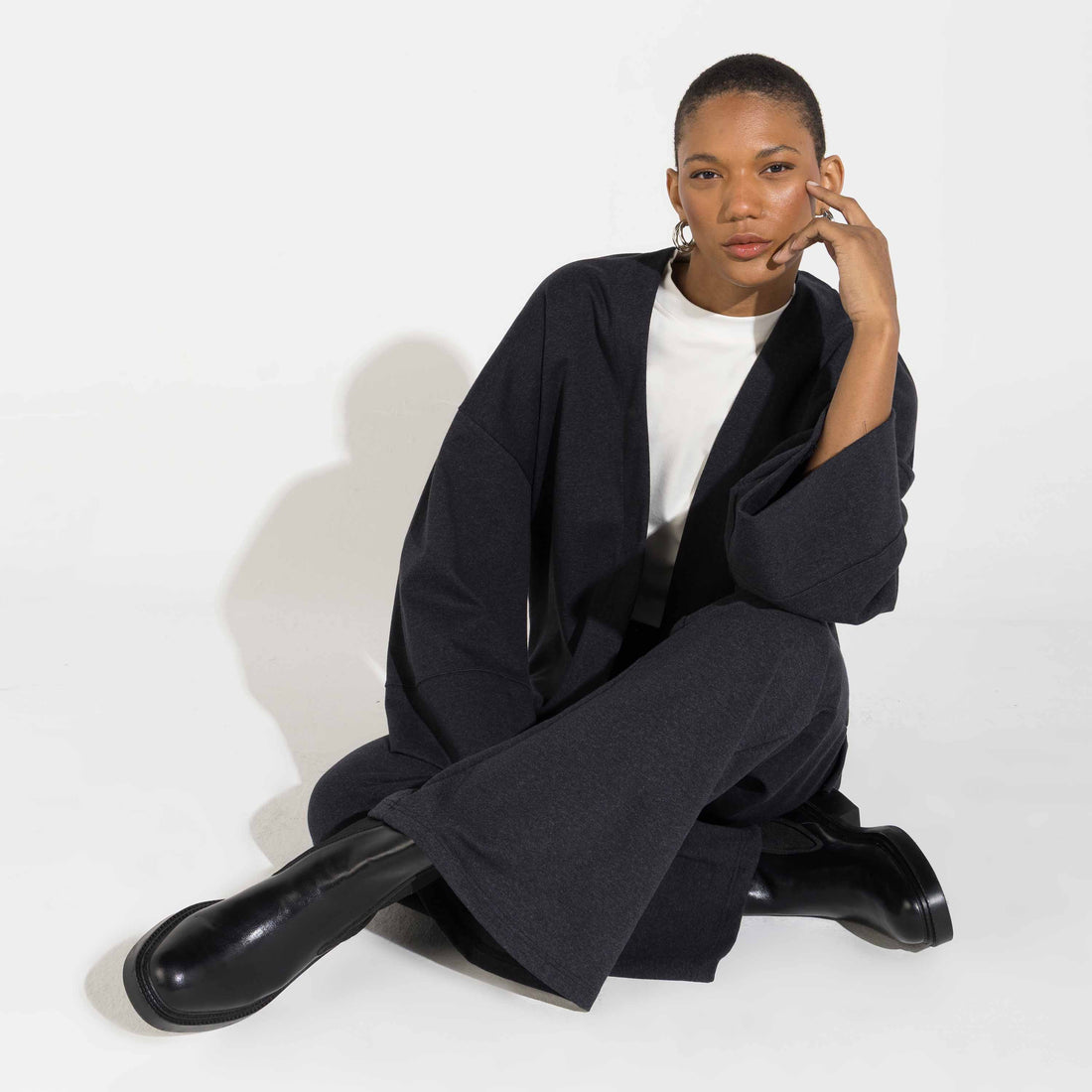 Kimono Dense Algodão Feminino - Preto