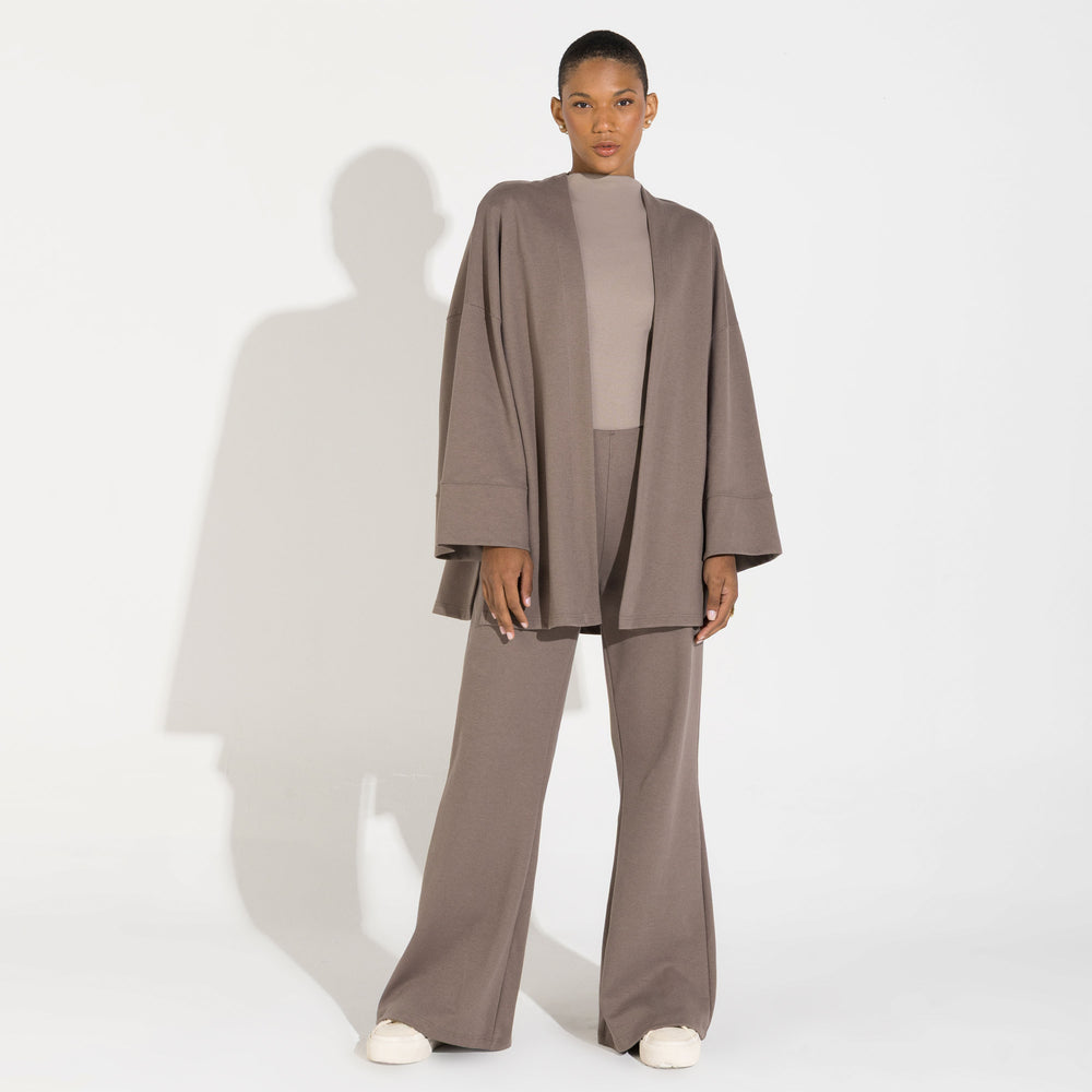 Kimono Dense Algodão Feminino - Bege Macadâmia