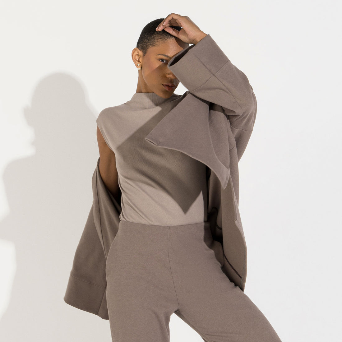 Kimono Dense Algodão Feminino - Bege Macadâmia