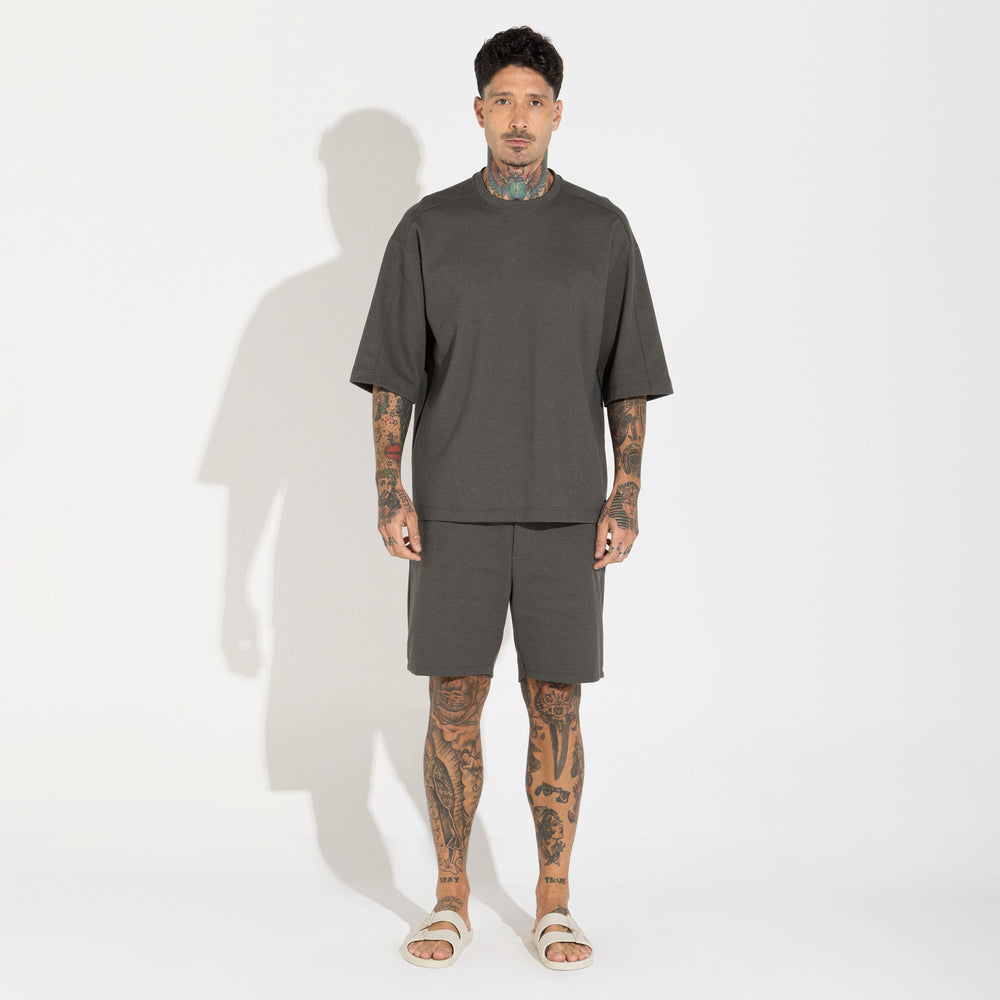 Camiseta Oversized Dense Algodão Masculina - Preto