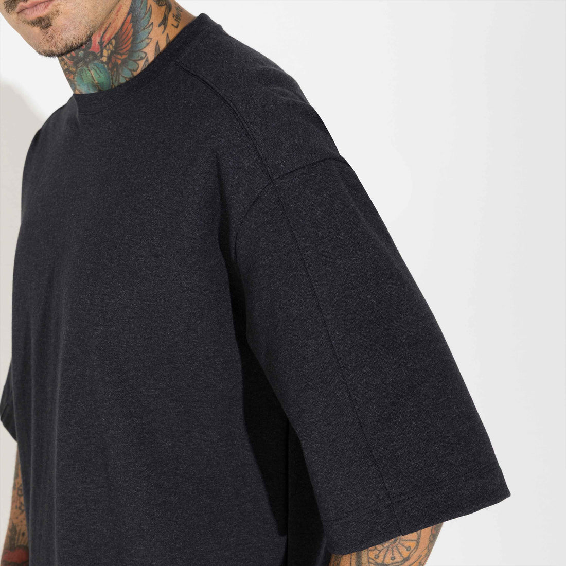 Camiseta Oversized Dense Algodão Masculina - Preto