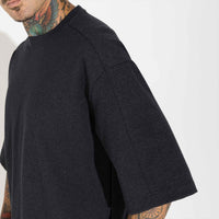 Camiseta Oversized Dense Algodão Masculina - Preto