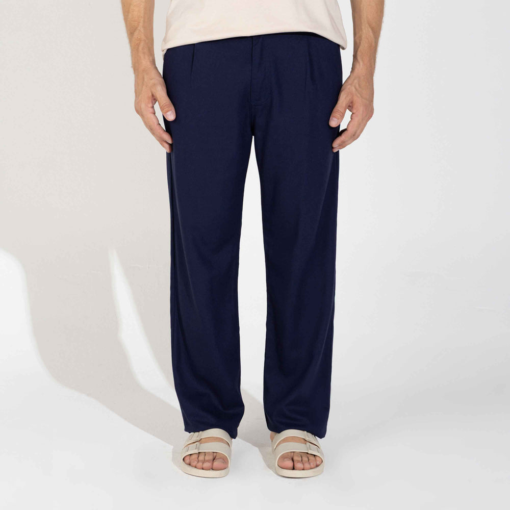 Calça Linho Alfaiataria Masculina - Azul Marinho