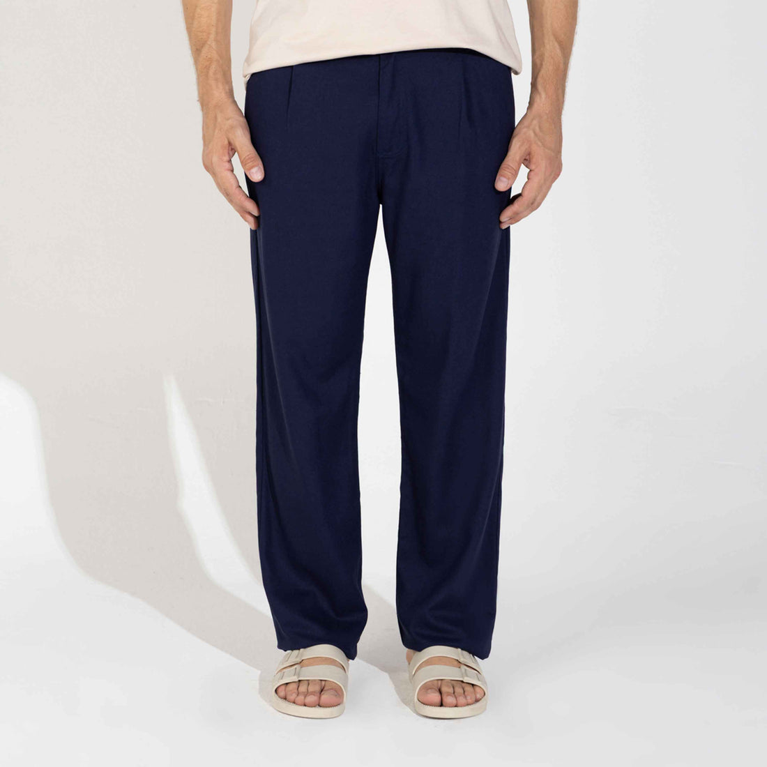 Calça Linho Alfaiataria Masculina - Azul Marinho