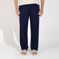 Calça Linho Alfaiataria Masculina - Azul Marinho