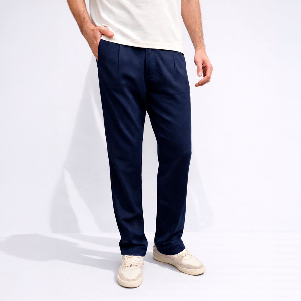 Calça Linho Alfaiataria Masculina - Azul Marinho