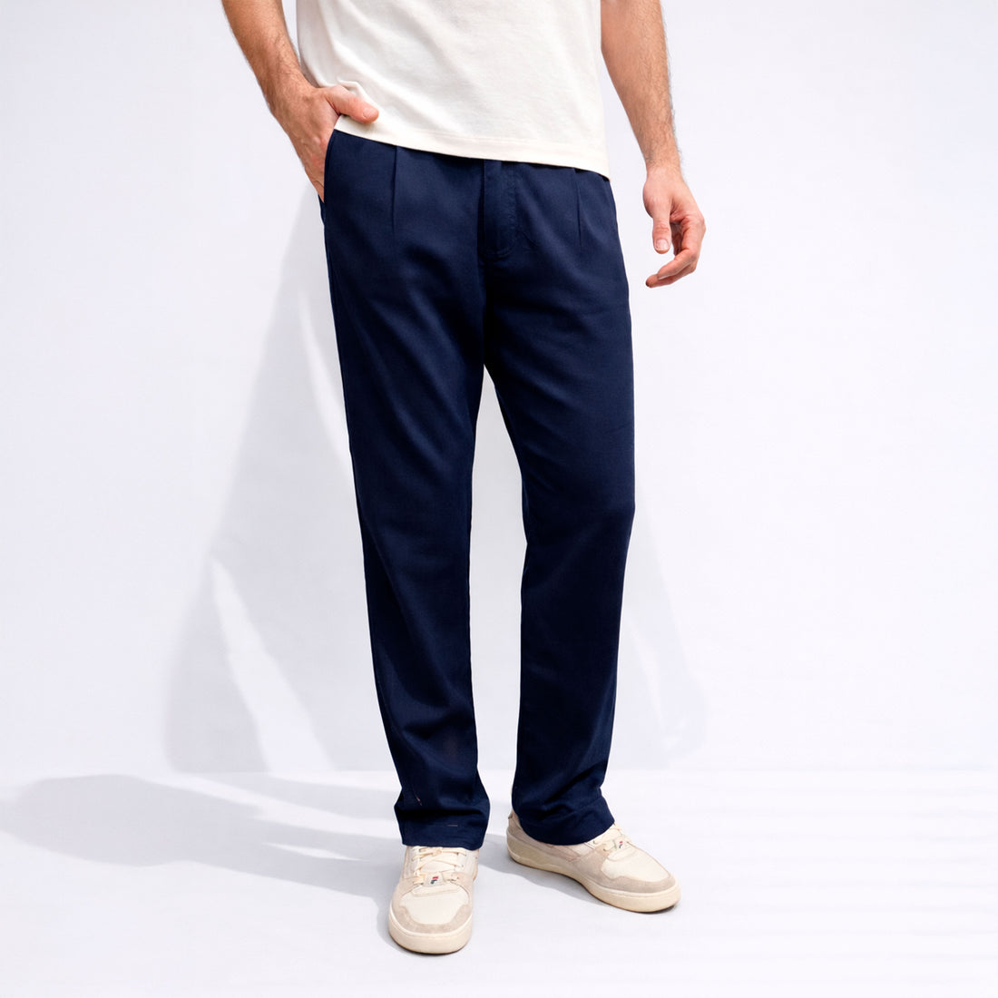 Calça Linho Alfaiataria Masculina - Azul Marinho