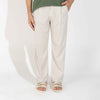 Calça Linho Alfaiataria Masculina - Off Creme