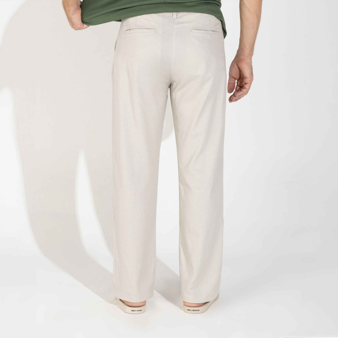 Calça Linho Alfaiataria Masculina - Off Creme