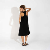 Vestido Midi Viscose Torção Costas - Preto