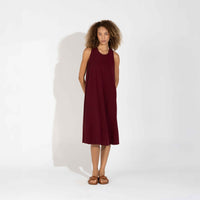 Vestido Midi Viscose Torção Costas - Vermelho Escarlate