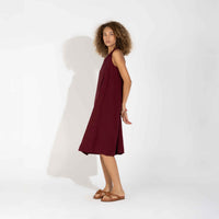 Vestido Midi Viscose Torção Costas - Vermelho Escarlate