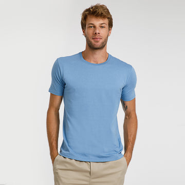 Camiseta Algodão Pima Masculina | Life T-Shirt - Azul Celeste