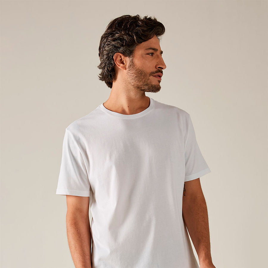 Camiseta Algodão Pima Masculina | Life T-Shirt - Branco Marfim