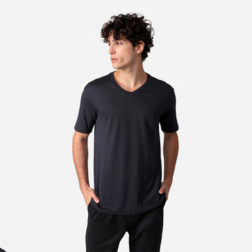 Camiseta Algodão Pima Gola V Masculina | Life T-Shirt - Cinza Escuro