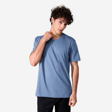 Camiseta Algodão Pima Gola V Masculina | Life T-Shirt - Azul Cobalto