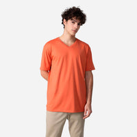 Camiseta Pima Gola V Masculina | Life Collection - Laranja Telha