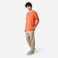 Camiseta Pima Gola V Masculina | Life Collection - Laranja Telha