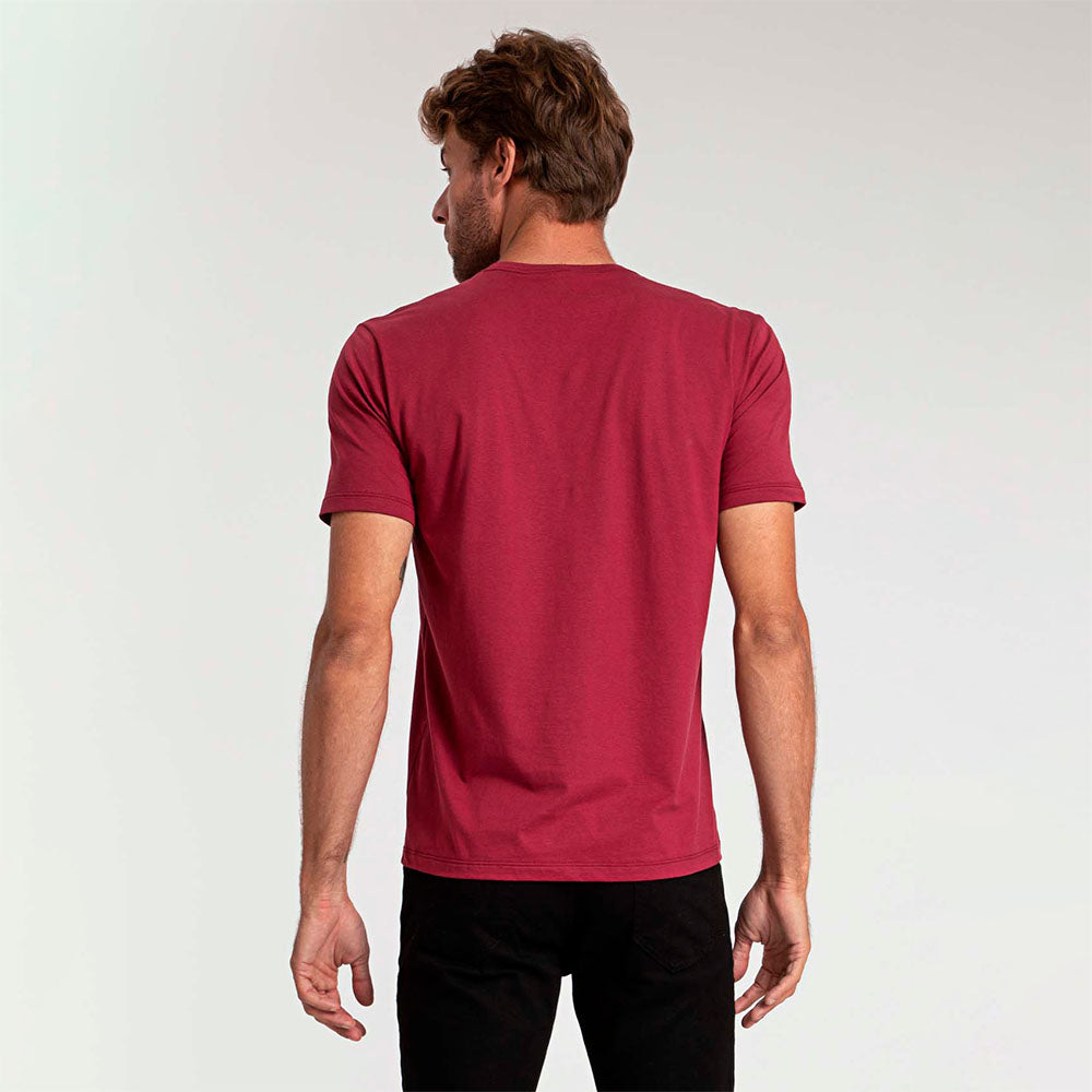 Camiseta Algodão Premium Gola V Masculina | Everyday Collection - Tinto