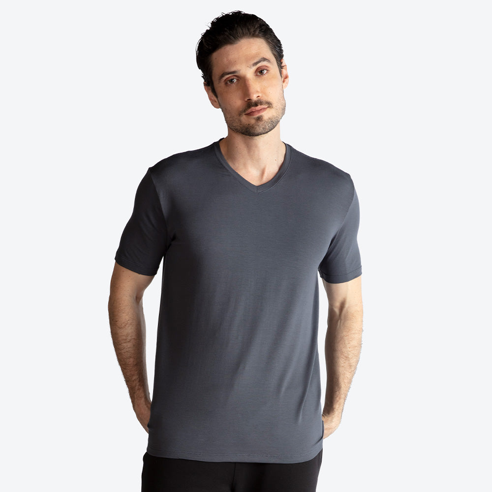 Camiseta Algodão Premium Gola V Masculina | Everyday Collection - Grafite