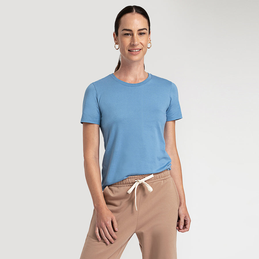 Camiseta Algodão Pima Feminina | Life T-Shirt - Azul Celeste