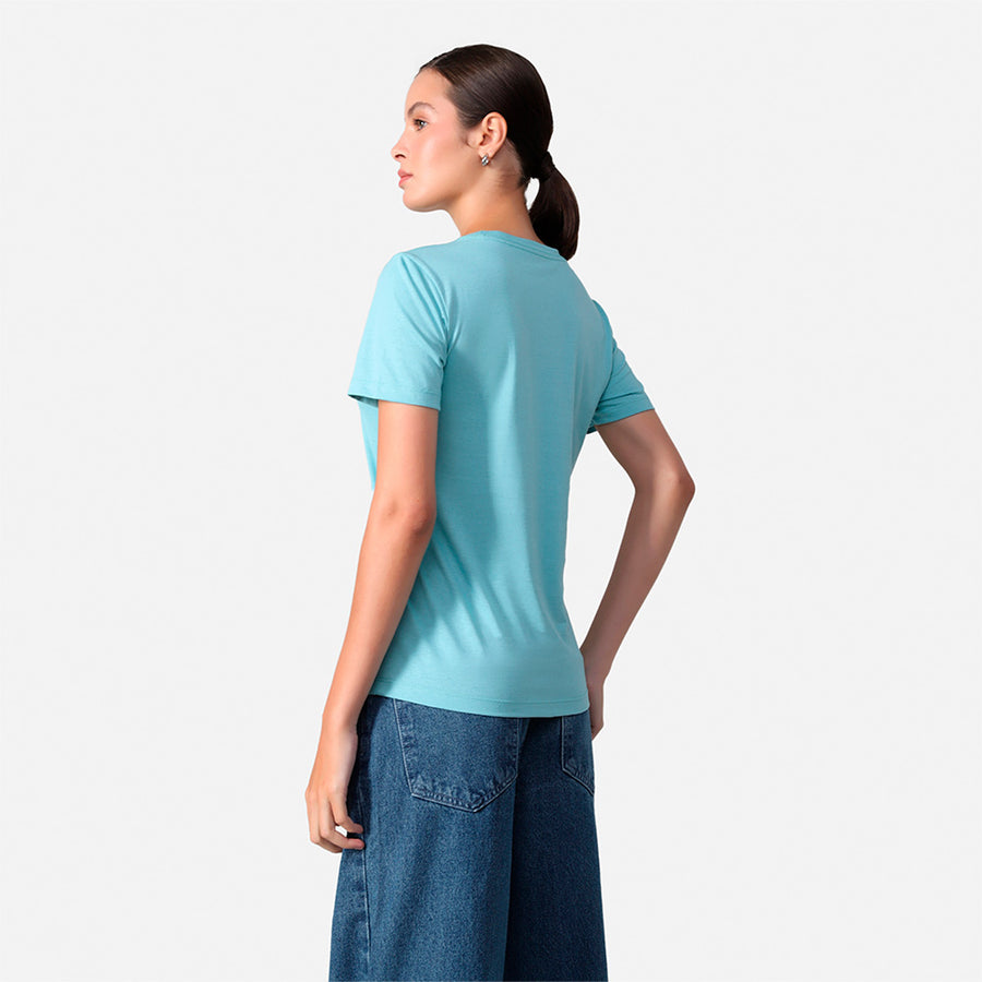Camiseta Pima Feminina | Life Collection - Azul Turquesa