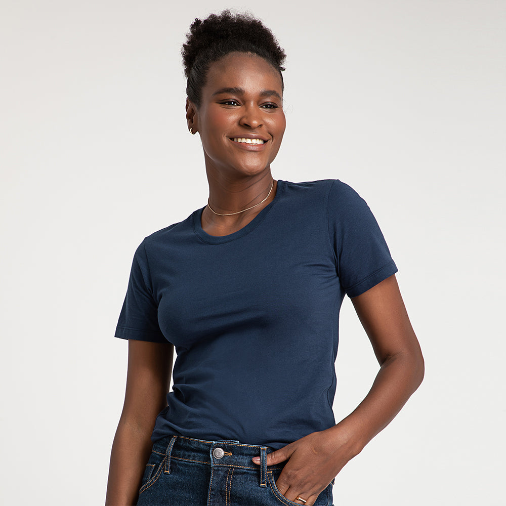 Camiseta Algodão Premium Feminina | Everyday Collection - Azul Marinho