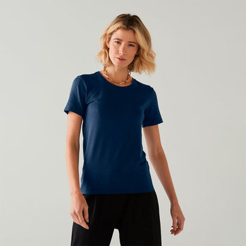 Camiseta Modal Feminina | Travel Collection - Azul Marinho