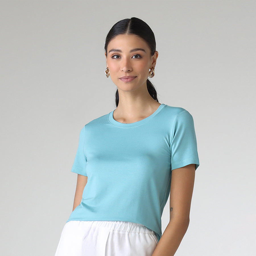 Travel T-Shirt Modal Feminina - Azul Turquesa