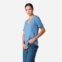 Camiseta Pima Gola U Feminina | Life Collection - Azul Celeste