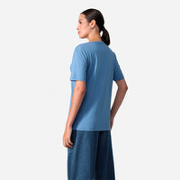 Camiseta Pima Gola U Feminina | Life Collection - Azul Celeste