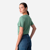 Camiseta Algodão Pima Gola U Feminina | Life T-Shirt - Verde Oliva