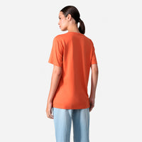 Camiseta Algodão Pima Gola U Feminina | Life T-Shirt - Marrom Telha