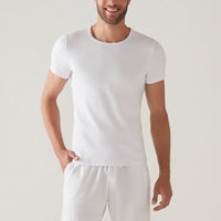 Camiseta Confort Canelada Masculina - Branco