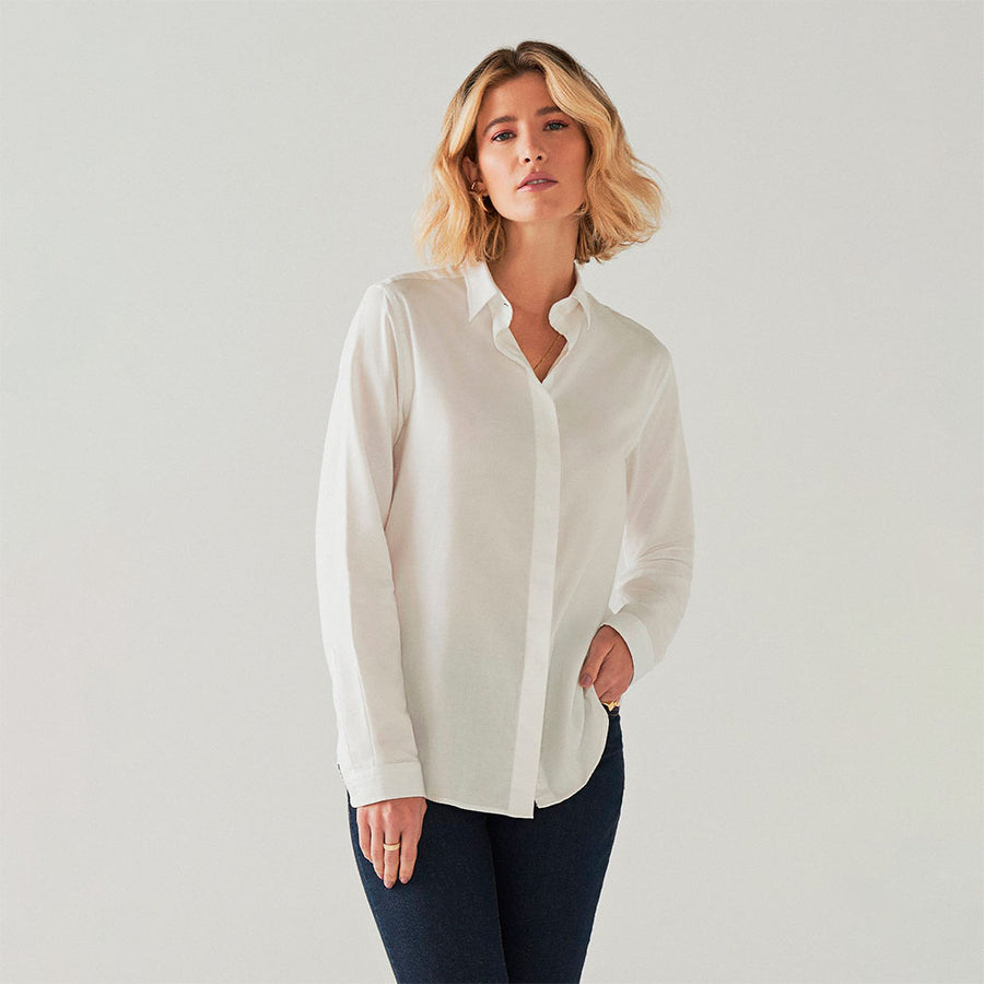 Camisa Clássica Oxford Feminina - Branco