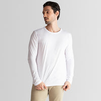 Camiseta Perfeita Pima Manga Longa Masculina - Branco