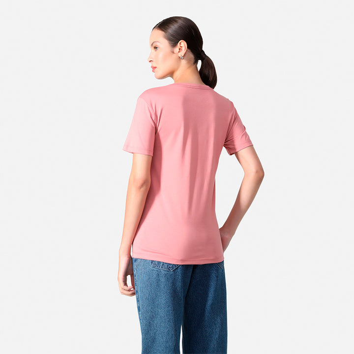 Camiseta Pima Gola V Feminina | Life Collection - Rose