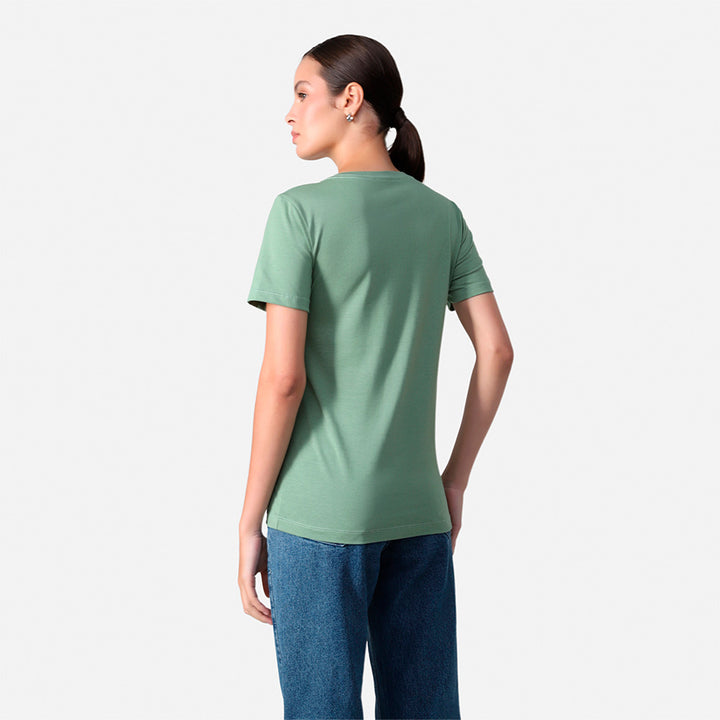 Camiseta Pima Gola V Feminina | Life Collection - Verde Oliva