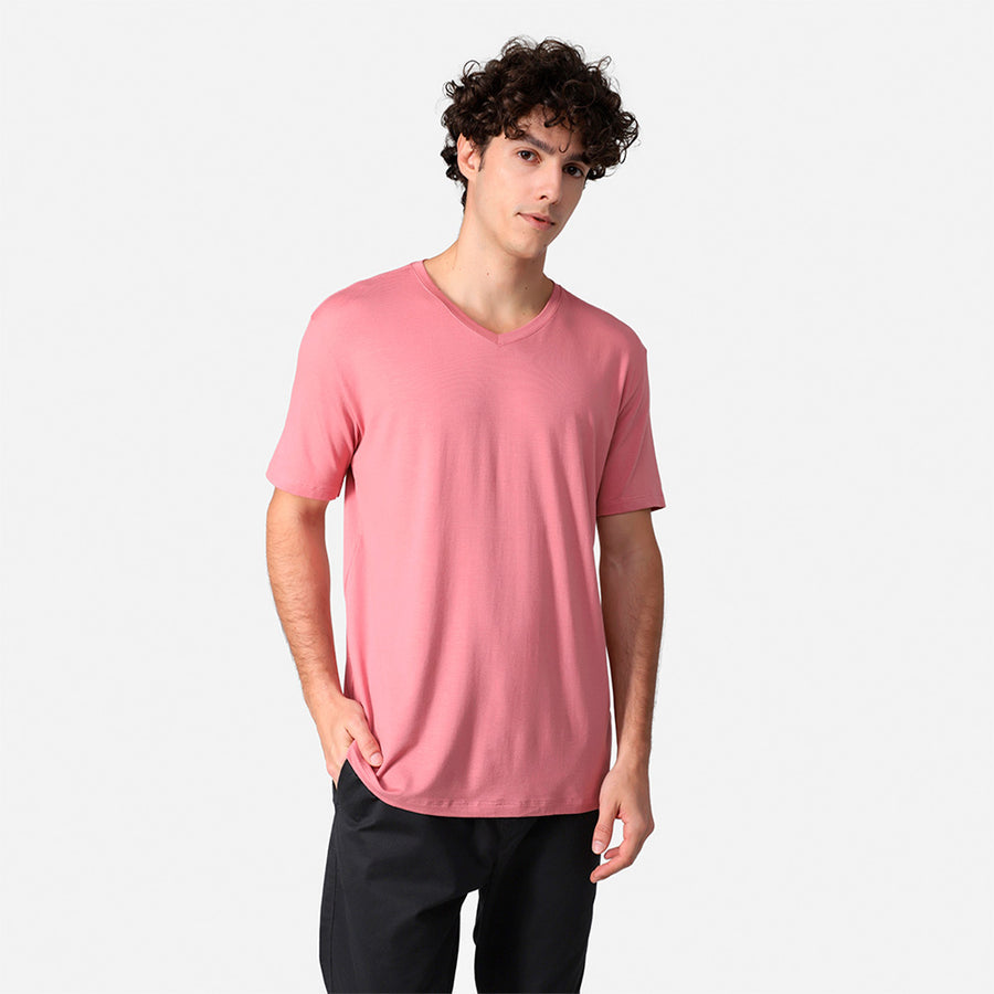 Travel T-Shirt Modal V Masculina - Rose