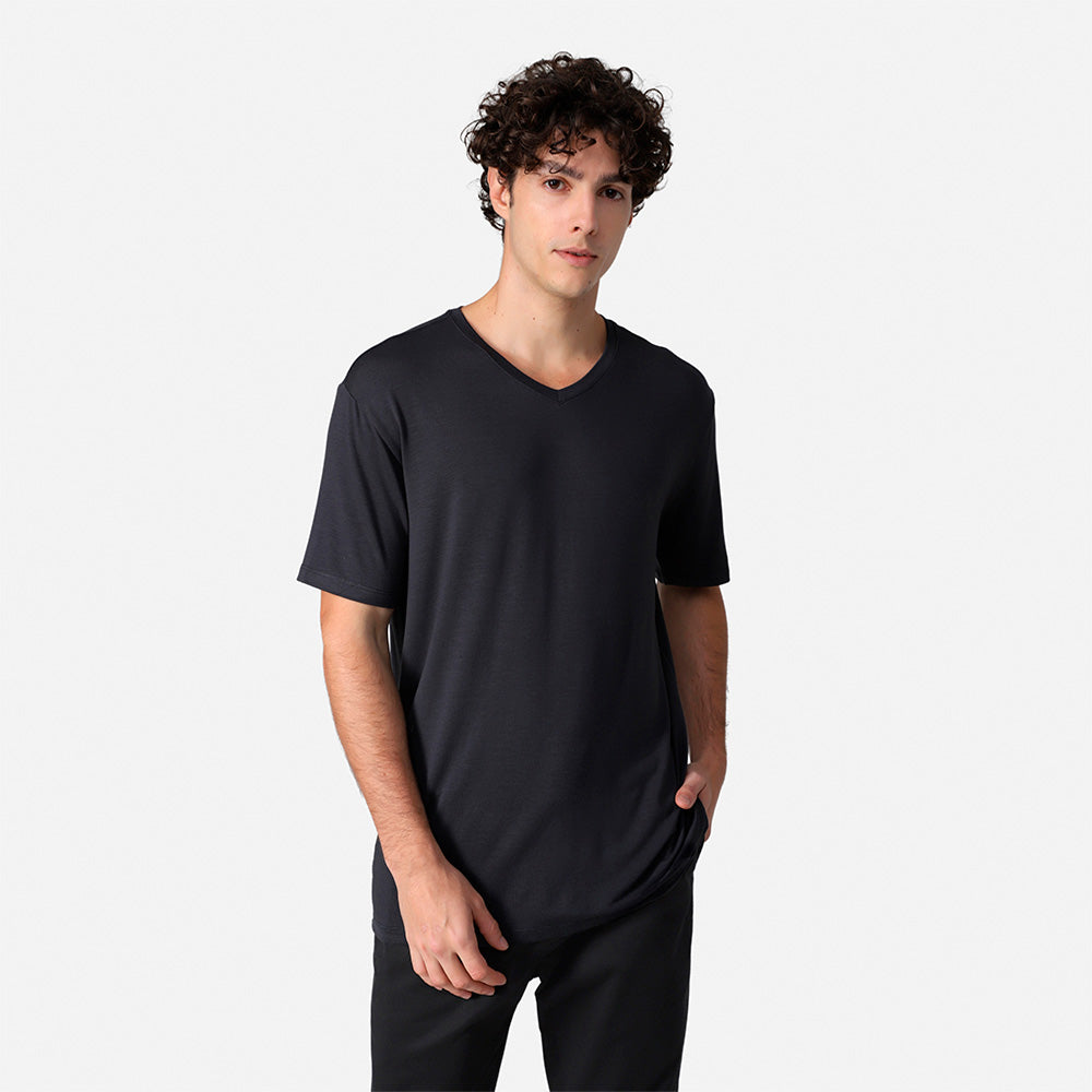 Travel T-Shirt Modal V Masculina - Cinza Escuro