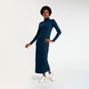 Vestido Midi Canelado - Azul Marinho