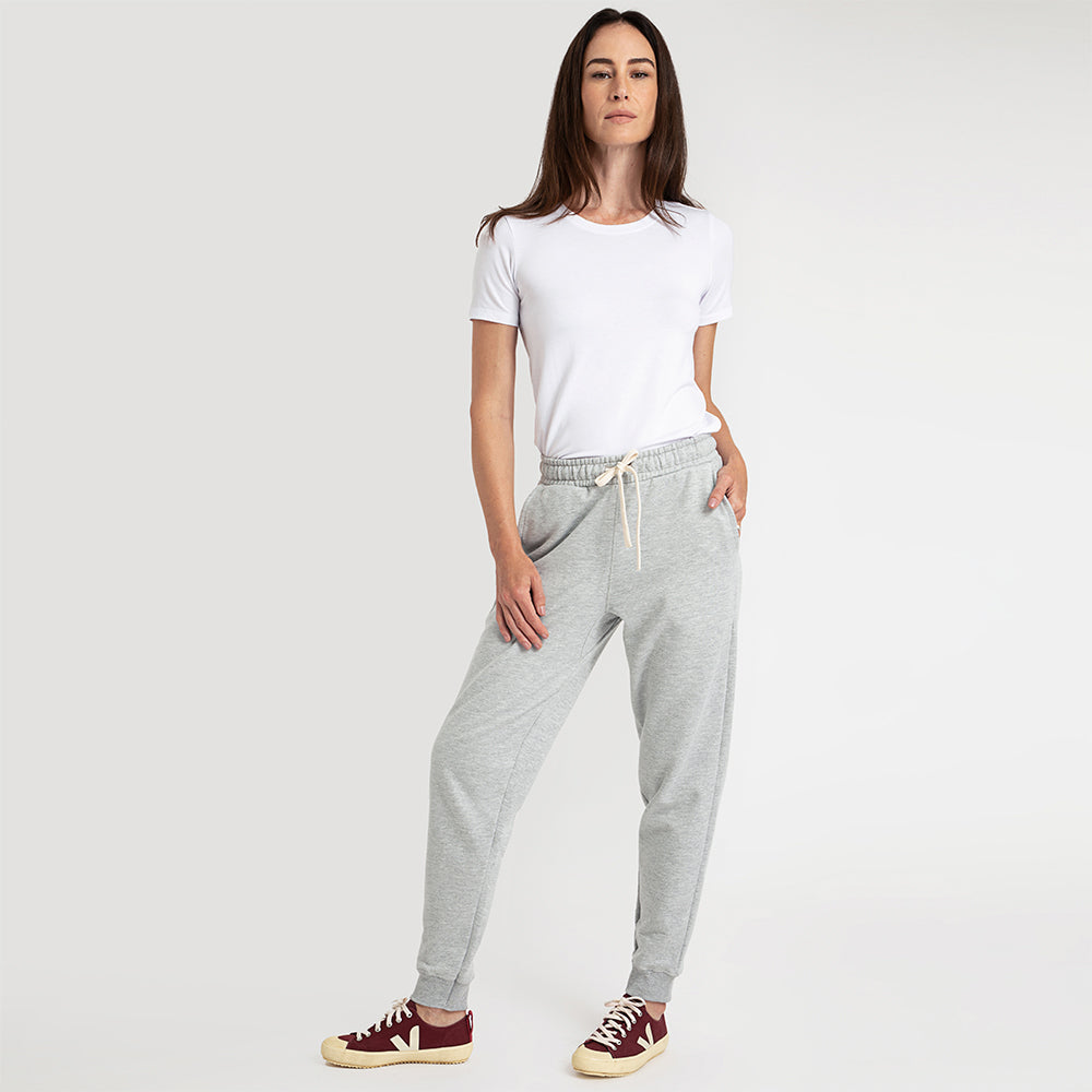 Calça Jogger de Moletom Feminina - Mescla Claro