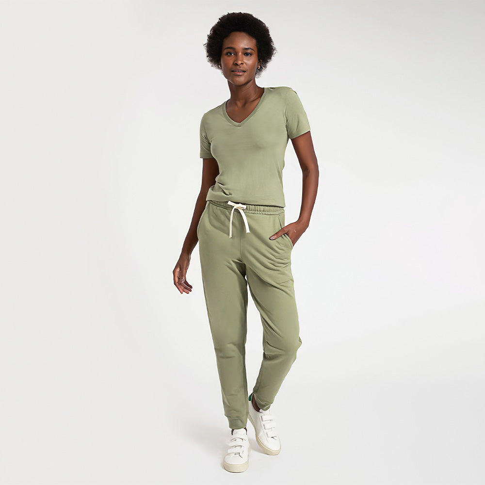 Calça Jogger de Moletom Feminina - Verde Jade