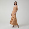 Vestido Longo Viscose Evasê - Bege Claro