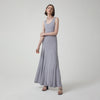 Vestido Longo Viscose Evasê - Cinza Claro
