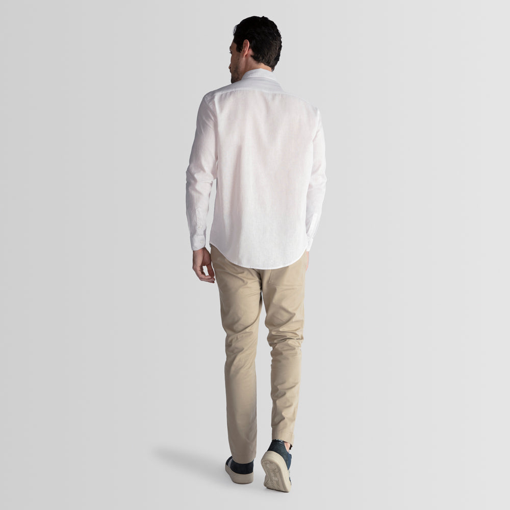 Camisa Linho Blend Masculina - Branco