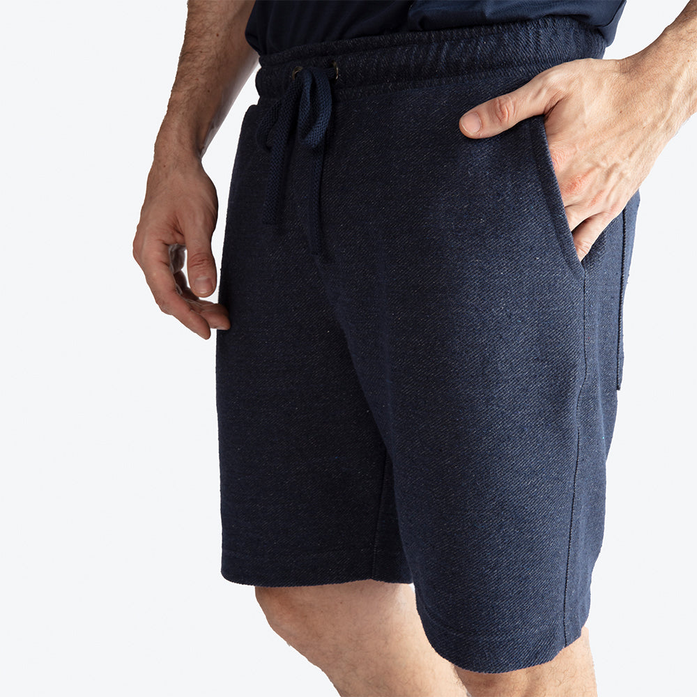 Bermuda Moletom Textura Leve Masculina Azul Marinho –