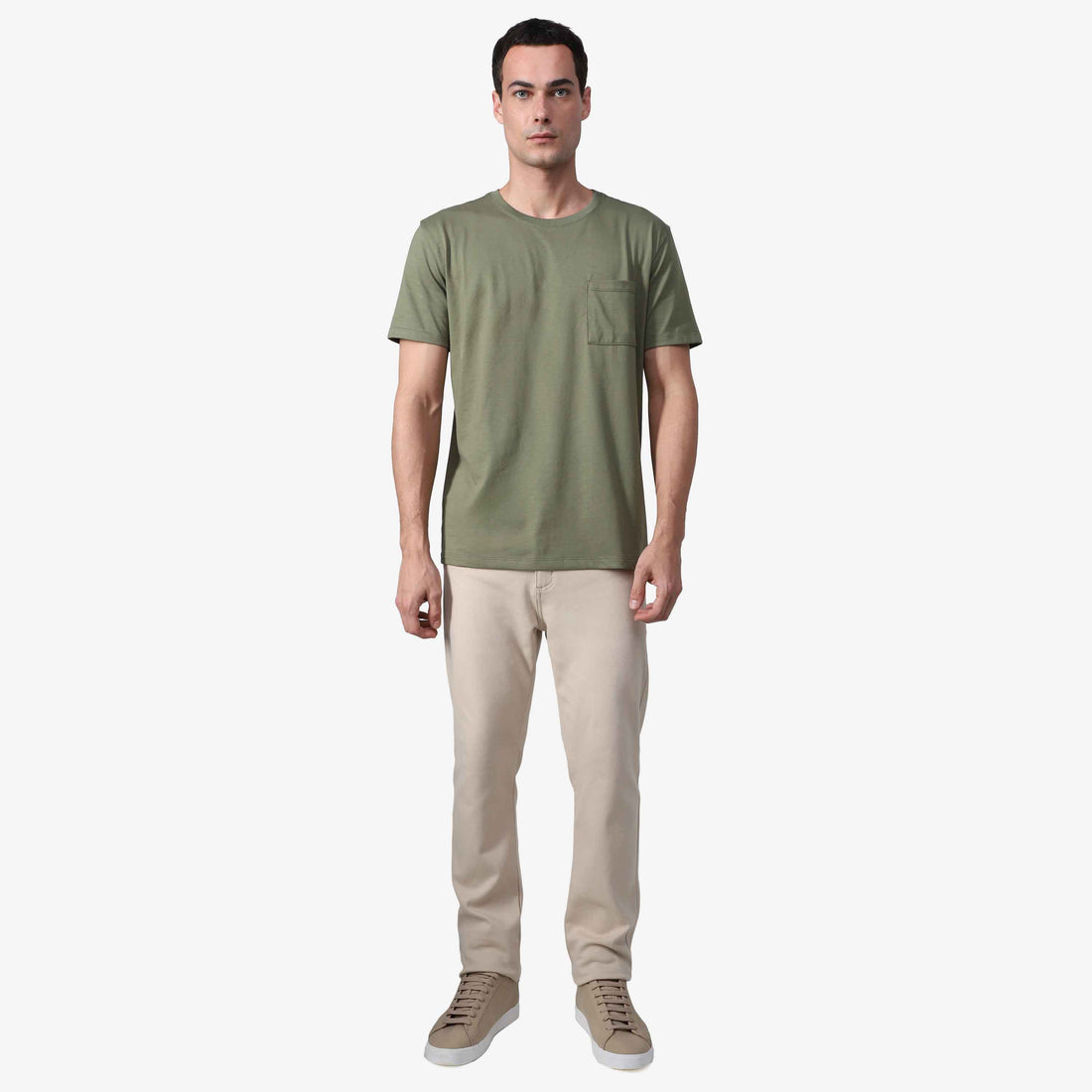 Camiseta Pima Bolso Masculina | Life Collection - Verde Militar