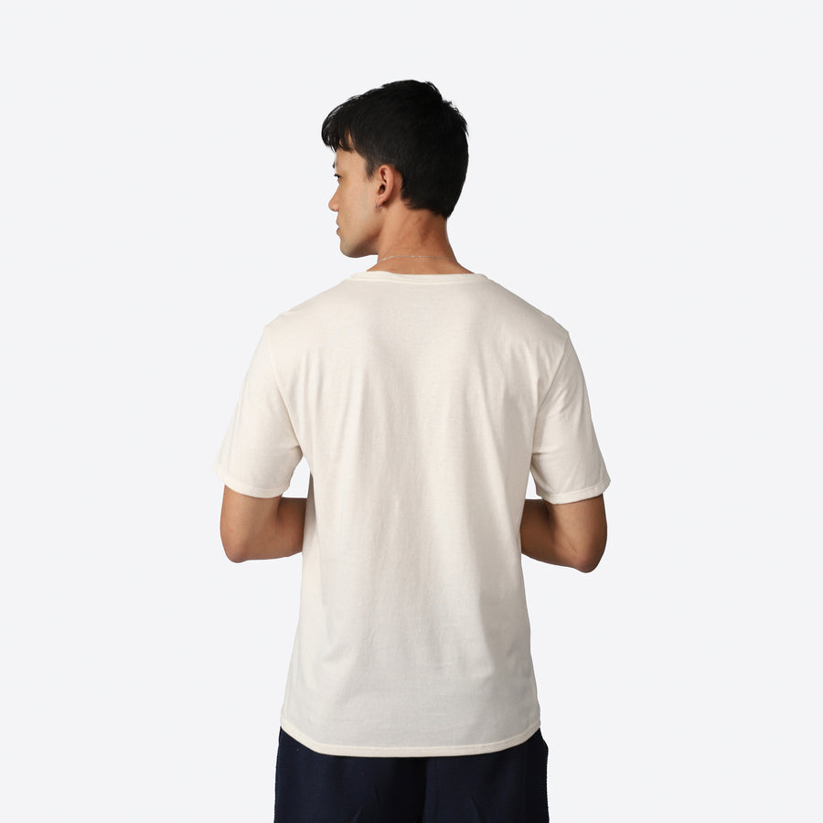 Camiseta Algodão Orgânico Bolso Masculina - Natural