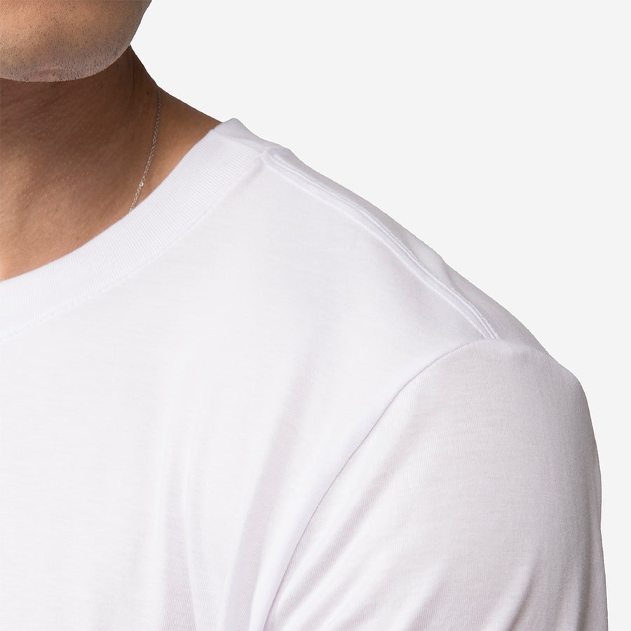 Camiseta Pima Gola e Punhos Aplicados Masculina - Branco